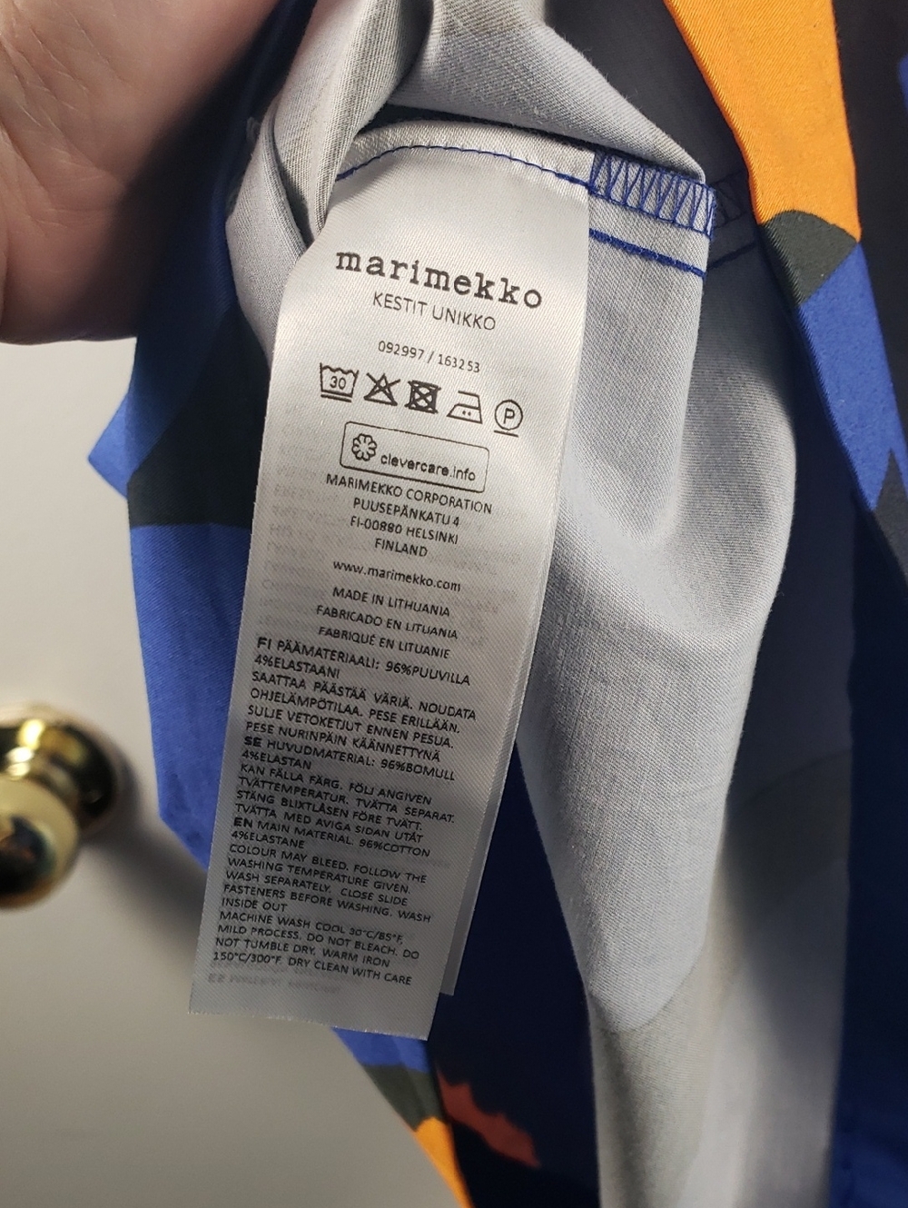 Marimekko Kestit Blue Unikko Cotton Dress Size 34 - Picture 10 of 10